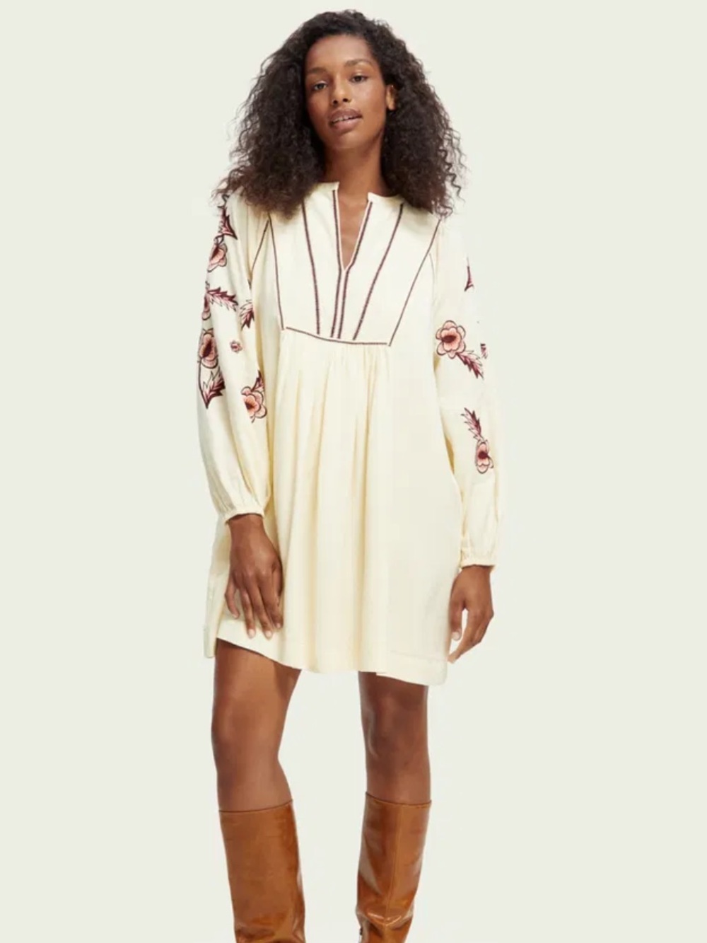 Scotch & Soda Embroidered Seersucker Dress